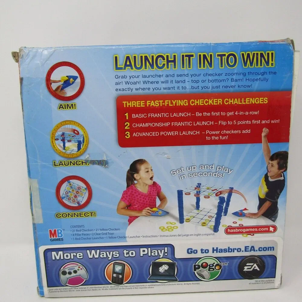 Connect 4 Launchers Hasbro Board Game The Frantic Fast-Flying Checker Challenge